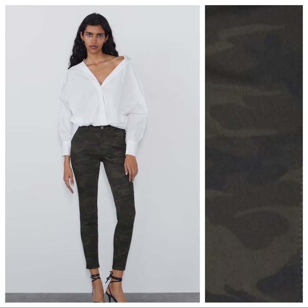 Zara Camouflage Print Mid-rise Skinny Jeans Size 4